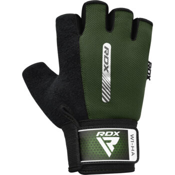 GYM WEIGHT LIFTING GLOVES W1 HALF ARMY GREEN-XL
