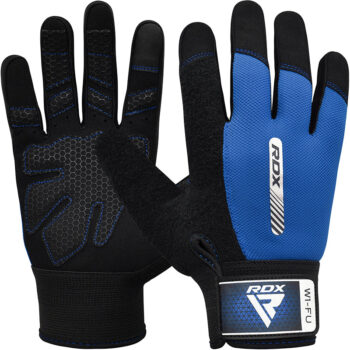 GYM WEIGHT LIFTING GLOVES W1 FULL BLUE-S