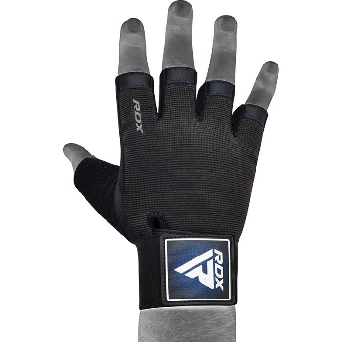 GYM TRAINING GLOVES T2 HALF BLUE PLUS-S