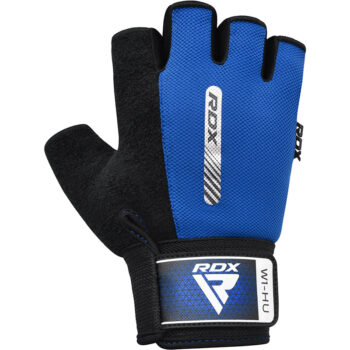 GYM WEIGHT LIFTING GLOVES W1 HALF BLUE-S