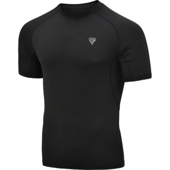 CLOTHING T15 COMPRESSION RASH GUARD BLACK HALF-M