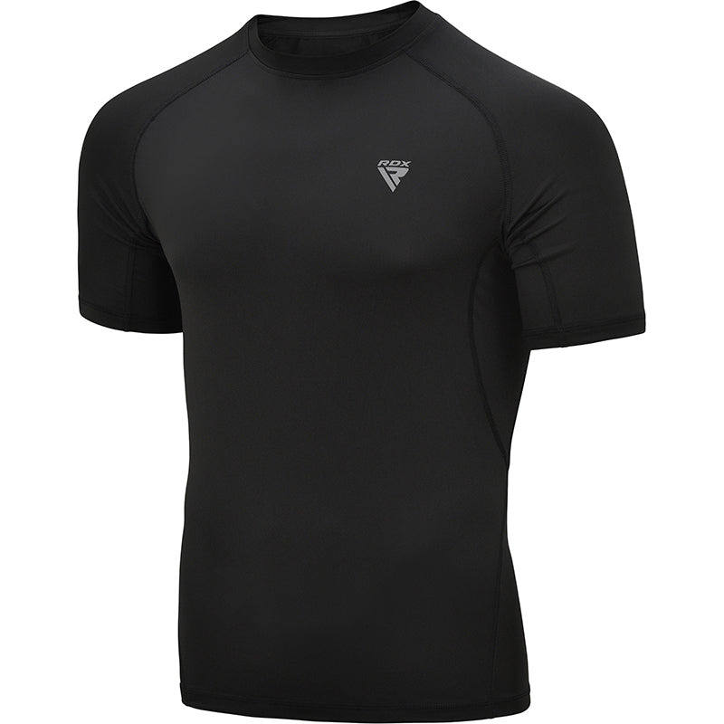 CLOTHING T15 COMPRESSION RASH GUARD BLACK HALF-M